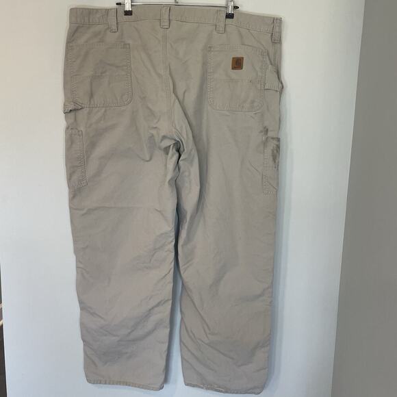 Carhartt Men’s 48x32 B151 TAN Canvas Work Loose Original Fit Pants STAINED - Picture 7 of 10